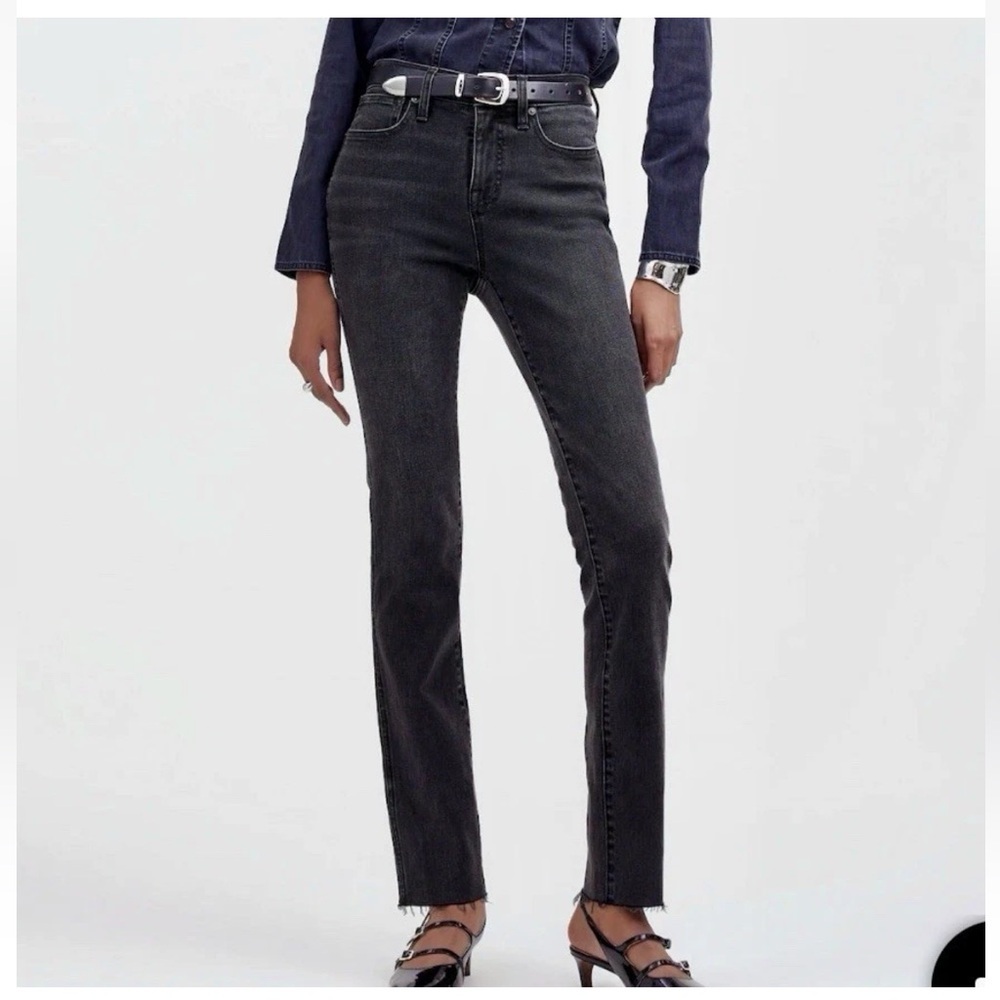 Madewell Mid-Rise Stovepipe Jeans Rinsed Black Womens 27